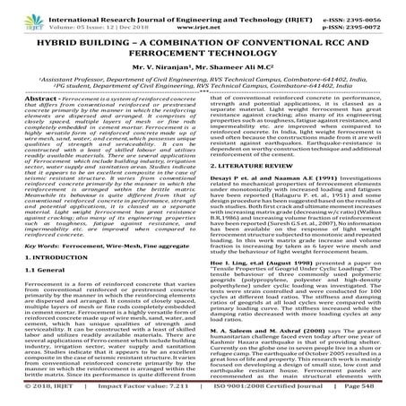 IRJET- Hybrid Building – A Combination of Conventional RCC and Ferrocement Te...