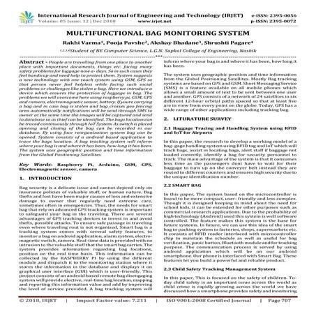 IRJET- Multifunctional Bag Monitoring System