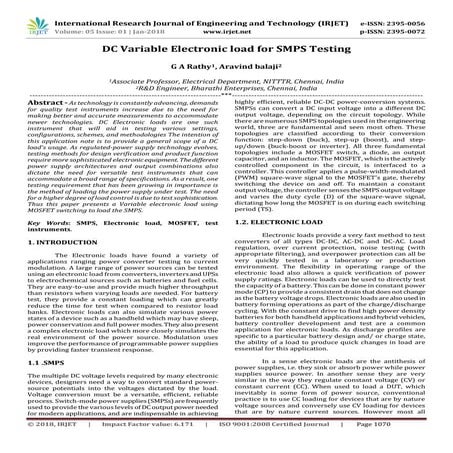 DC Variable Electronic load for SMPS Testing