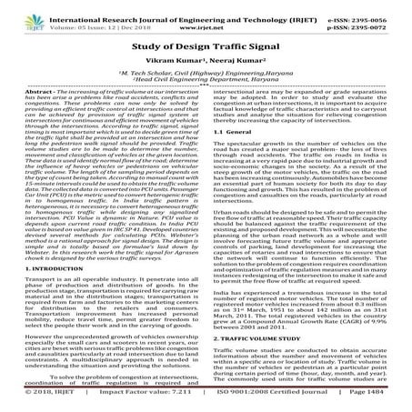 IRJET- Study of Design Traffic Signal