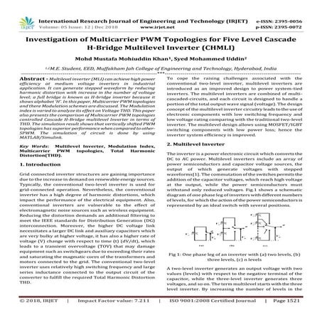 IRJET- Investigation of Multicarrier PWM Topologies for Five Level Cascade H-...