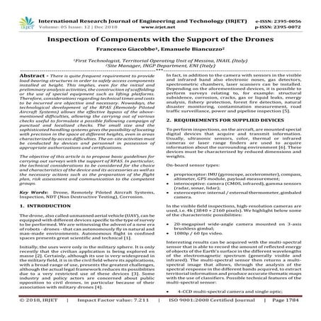 IRJET- Inspection of Components with the Support of the Drones
