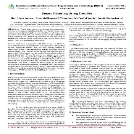 Smart Metering using E-wallet