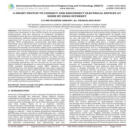 A Smart Switch to Connect and Disconnect Electrical Devices at Home by using ...