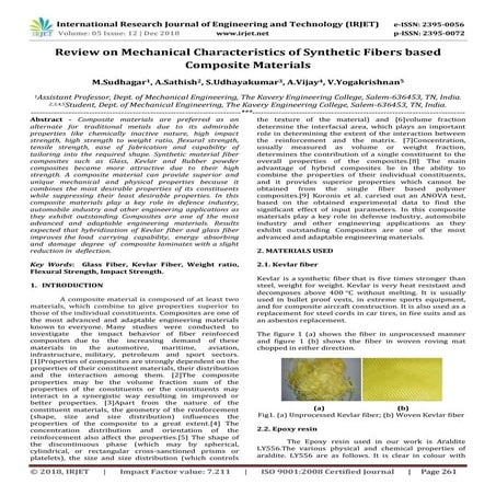 IRJET- Review on Mechanical Characteristics of Synthetic Fibers based Composi...