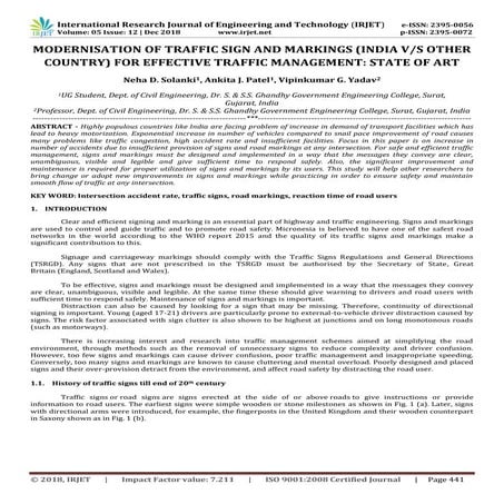 IRJET- Modernisation of Traffic Sign and Markings (India V/S Other Country) f...