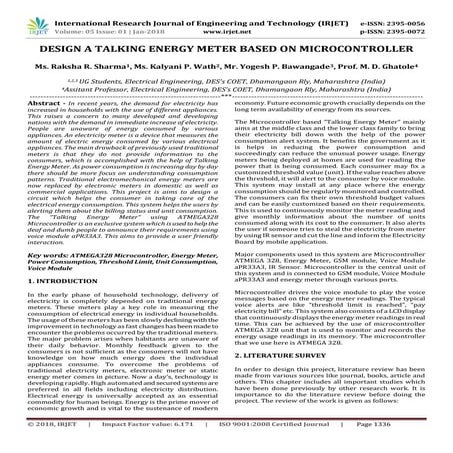 Design a Talking Energy Meter based on Microcontroller