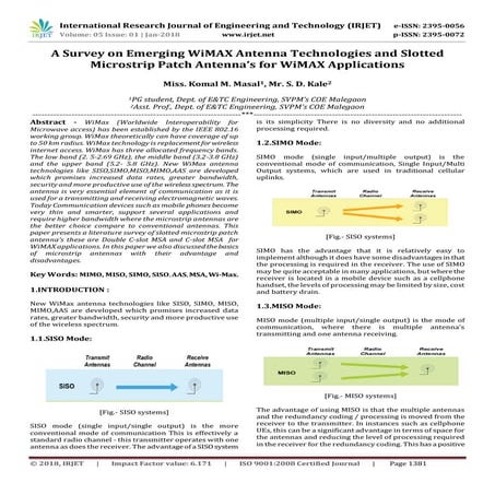 A Survey on Emerging WiMAX Antenna Technologies and Slotted Microstrip Patch ...