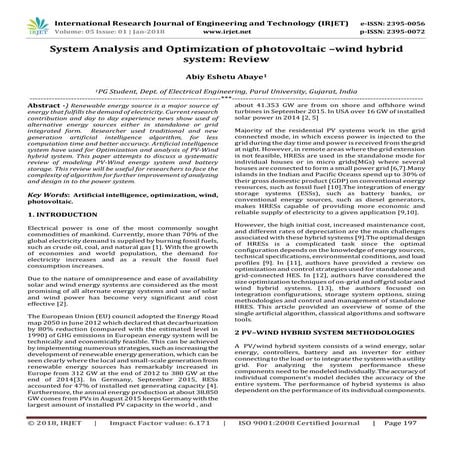 life cycle cost analysis of a solar energy based hybrid power system | PDF