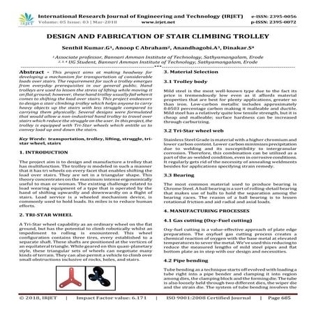 IRJET- Design and Fabrication of Stair Climbing Trolley