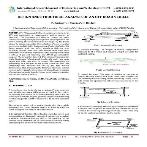 IRJET-   	  Design and Structural Analysis of an Off Road Vehicle