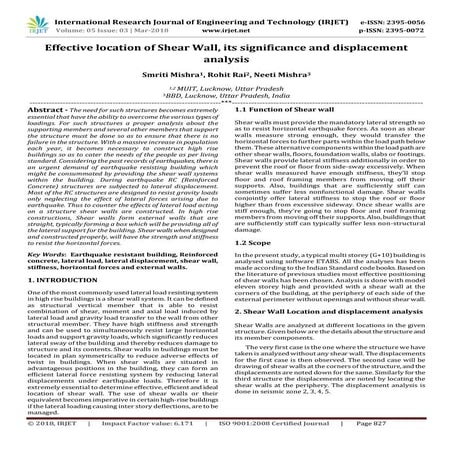 IRJET- Effective Location of Shear Wall, its Significance and Displacement An...