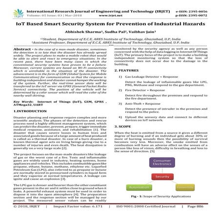 IRJET- IoT Based Smart Security System for Prevention of Industrial Hazards