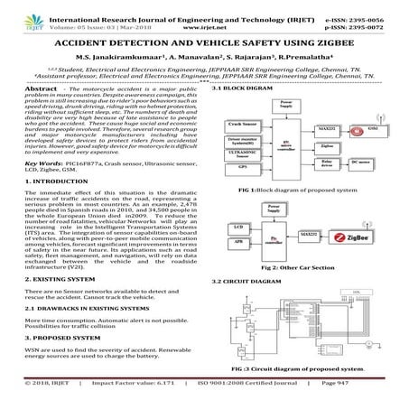 IRJET-  	  Accident Detection and Vehicle Safety using Zigbee