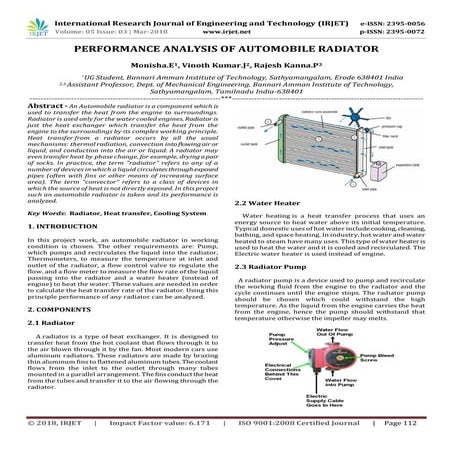 	 Performance Analysis of Automobile Radiator