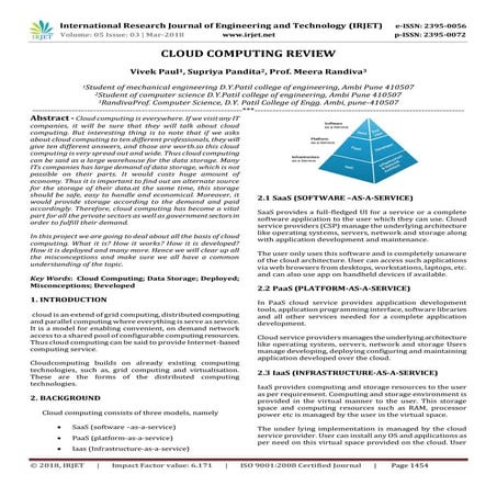 IRJET-  	  Cloud Computing Review