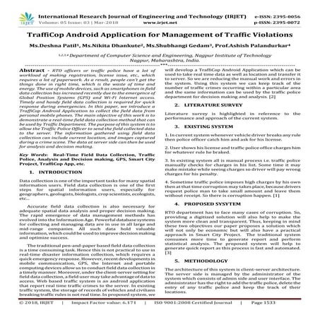 IRJET-  	  Trafficop Android Application for Management of Traffic Violations