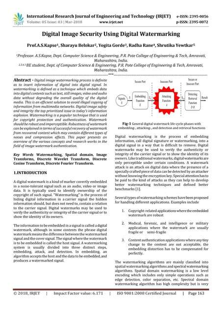 Digital Image Security using Digital Watermarking