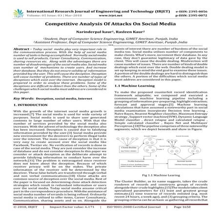 IRJET-  	 Competitive Analysis of Attacks on Social Media