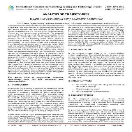 IRJET- Analysis of Trajectories