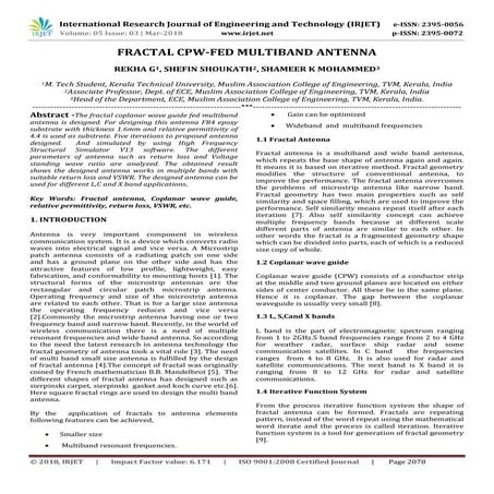 IRJET-  	  Fractal Cpw-Fed Multiband Antenna