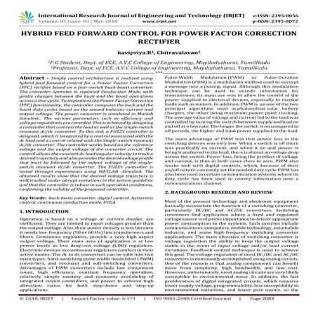 IRJET-  	  Hybrid Feed Forward Control for Power Factor Correction Rectifier