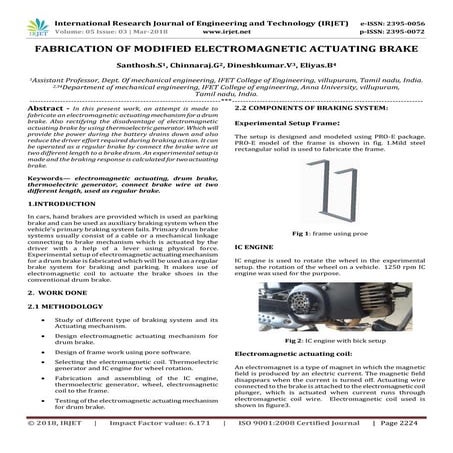 IRJET- Fabrication of Modified Electromagnetic Actuating Brake