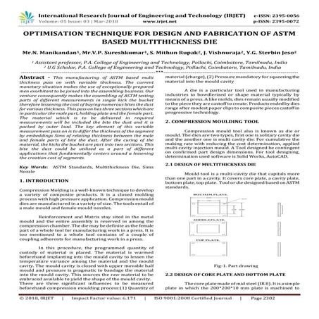 IRJET- Optimisation Technique for Design and Fabrication of ASTM Based Multit...