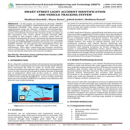 IRJET- Smart Street Light Accident Identification and Vehicle Tracking System...