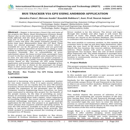 IRJET-0 	  Bus Tracker Via GPS using Andriod Application