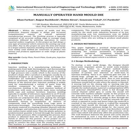 IRJET-  	  Manually Operated Hand Mould Die