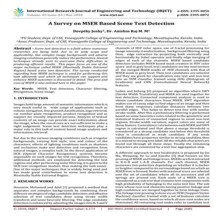 IRJET-  	  A Survey on MSER Based Scene Text Detection