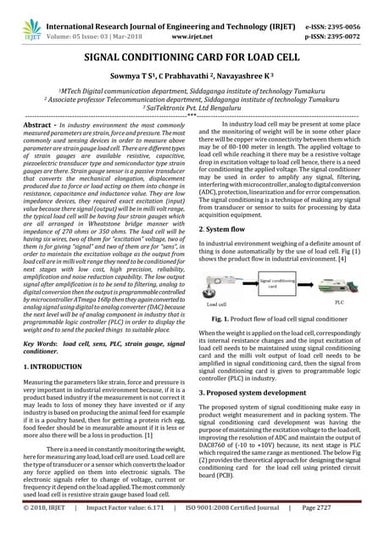 IRJET- Signal Conditioning Card for Load Cell