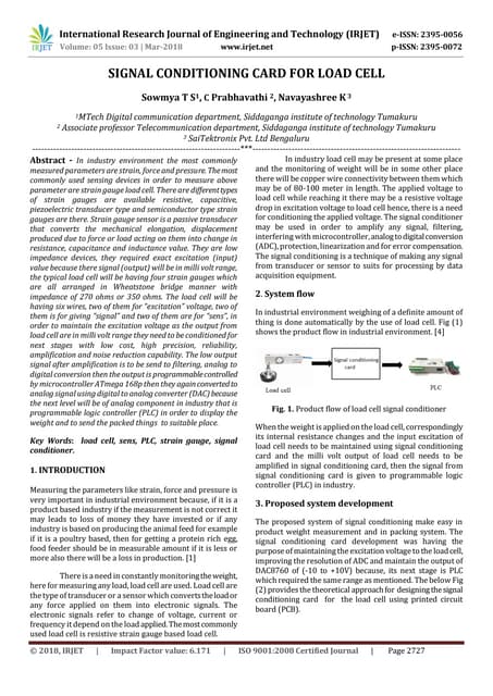 IRJET- Signal Conditioning Card for Load Cell