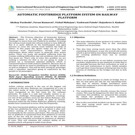 IRJET- Automatic Footbridge Platform System on Railway Platform
