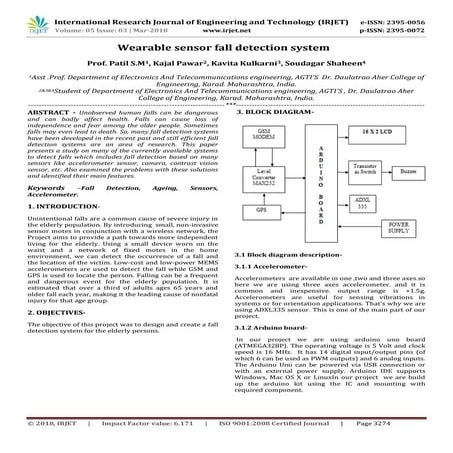 IRJET- Wearable Sensor Fall Detection System
