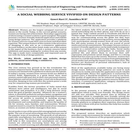 IRJET-  	  A Social Webbing Service Vivified on Design Patterns