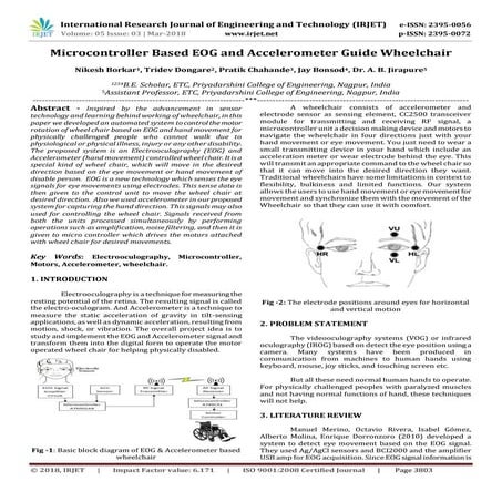 IRJET-  	  Microcontroller Based EOG and Accelerometer Guide Wheelchair