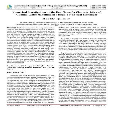 Effect of nanofluid on heat transfer characteristics of double pipe ...