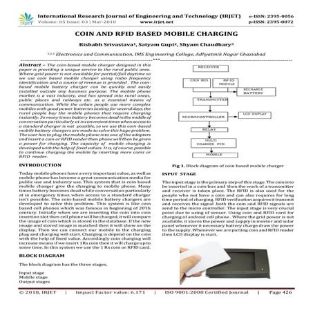 MOBILE CHARGING SYSTEM USING COIN AND RFID | PDF