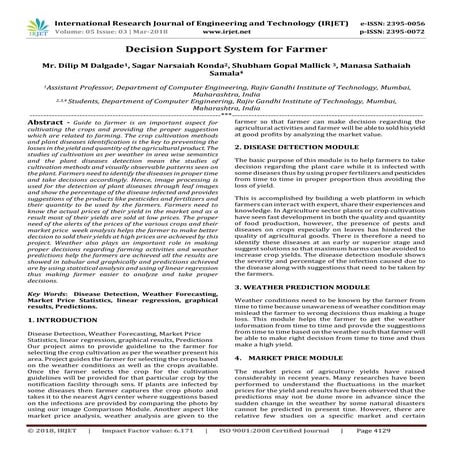 Decision Support System for Farmer