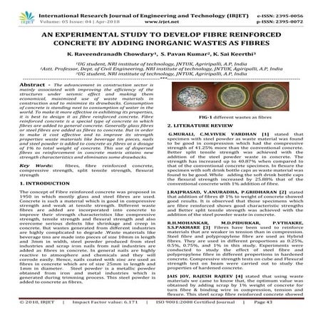 IRJET- An Experimental Study to Develop Fibre Reinforced Concrete by ...