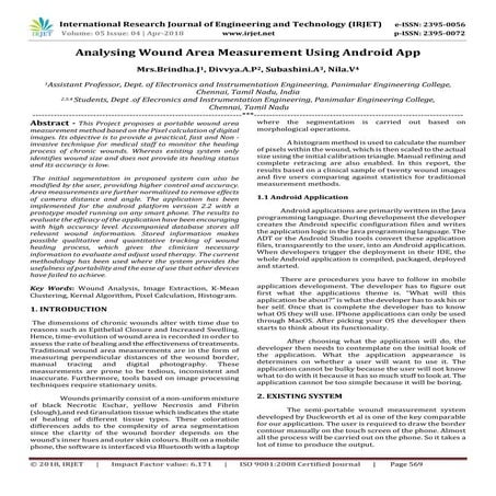 IRJET- Analysing Wound Area Measurement using Android App