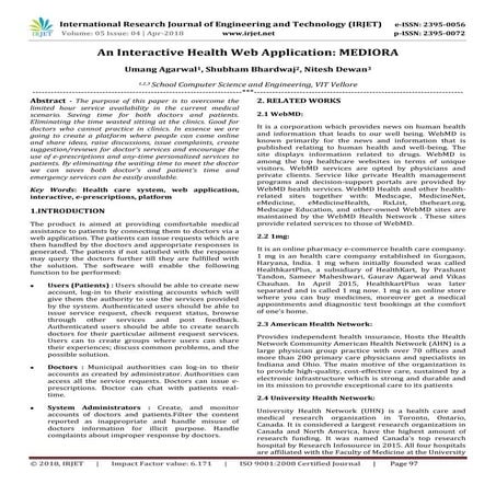 IRJET-  	  An Interactive Health Web Application: MEDIORA