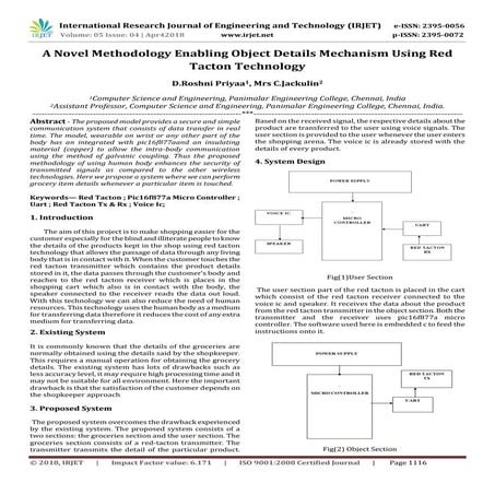 IRJET-  	  A Novel Methodology Enabling Object Details Mechanism using Red Ta...