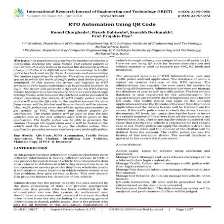 IRJET-  	  RTO Automation using QR Code