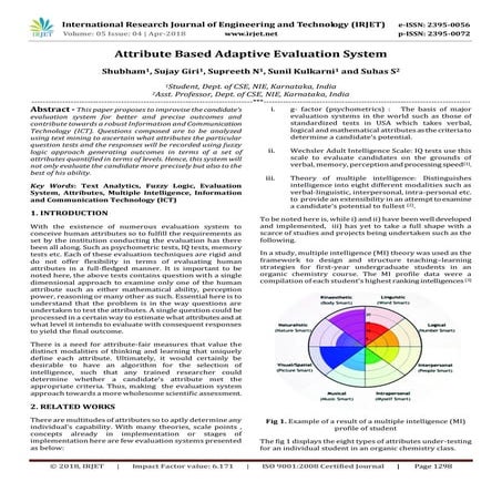 IRJET-  	  Attribute Based Adaptive Evaluation System