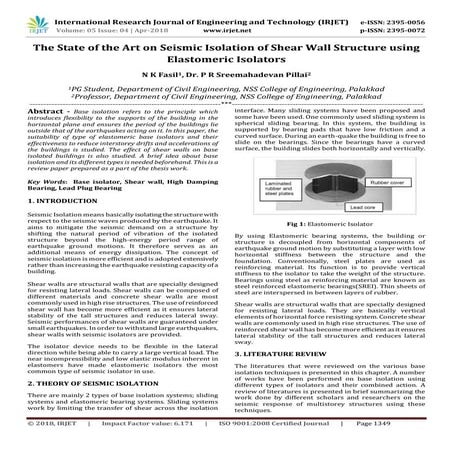 IRJET-  	  The State of the Art on Seismic Isolation of Shear Wall Structure ...