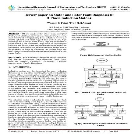 IRJET-  	  Review paper on Stator and Rotor Fault Diagnosis of 3-Phase Induct...