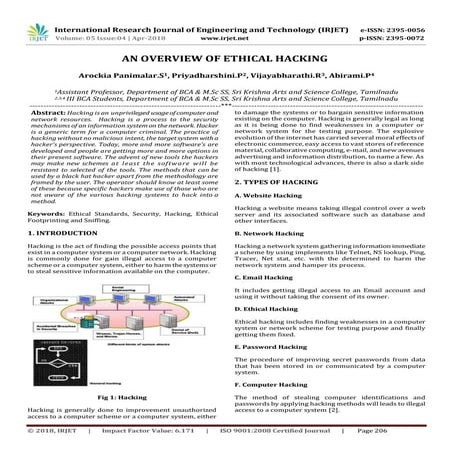 IRJET- An Overview of Ethical Hacking